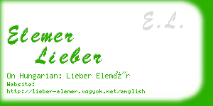 elemer lieber business card